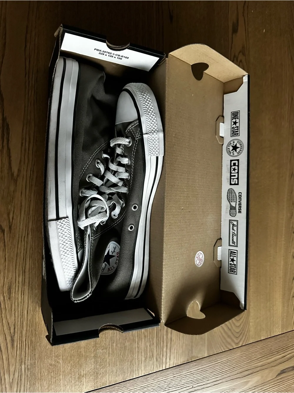 Converse High-Top Sneakers in Gray and White